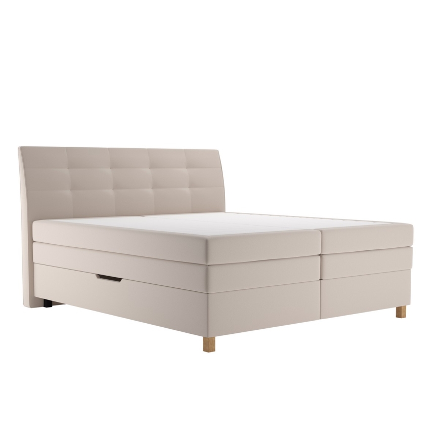 Boxspring postelja z vzmetnico BEA 180x200 cm bež