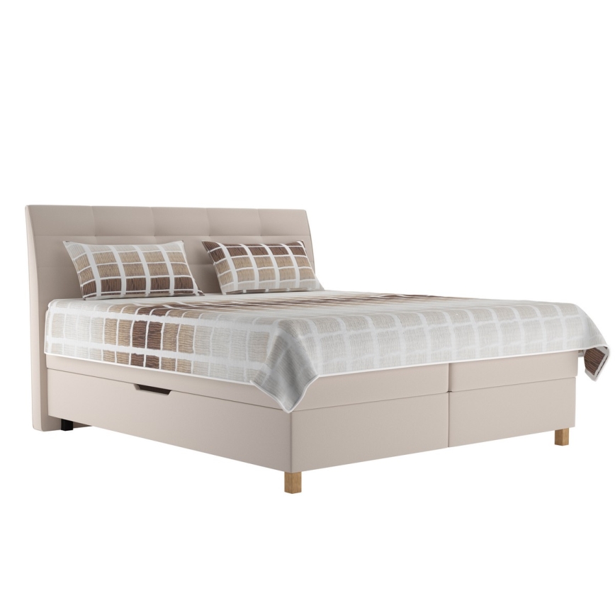 Boxspring postelja z vzmetnico BEA 180x200 cm bež