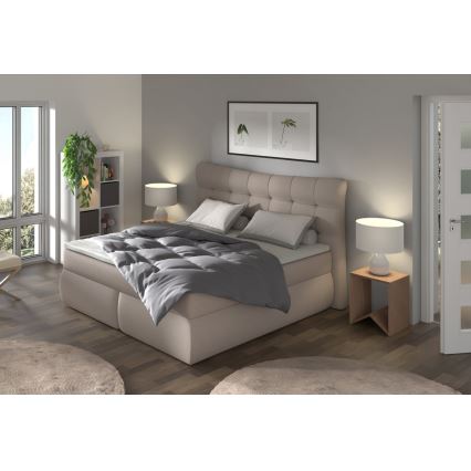 Boxspring postelja s vzmetnico in dodatnim ležiščem SOFIA 180x200 cm bež