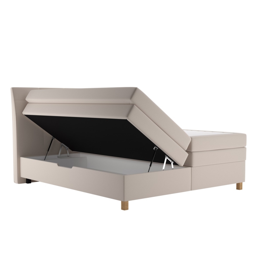 Boxspring postelja z vzmetnico BEA 180 × 200 cm, bež