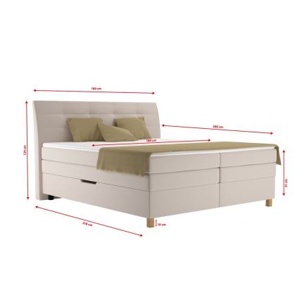 Boxspring postelja z vzmetnico BEA 180 × 200 cm, bež
