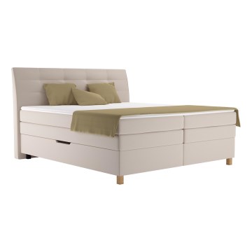 Boxspring postelja z vzmetnico BEA 180x200 cm bež