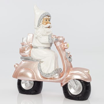 Božična dekoracija 33 cm Santa s motorcycle