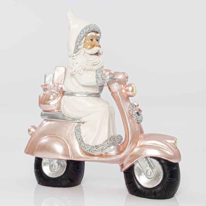 Božična dekoracija 33 cm Santa s motorcycle