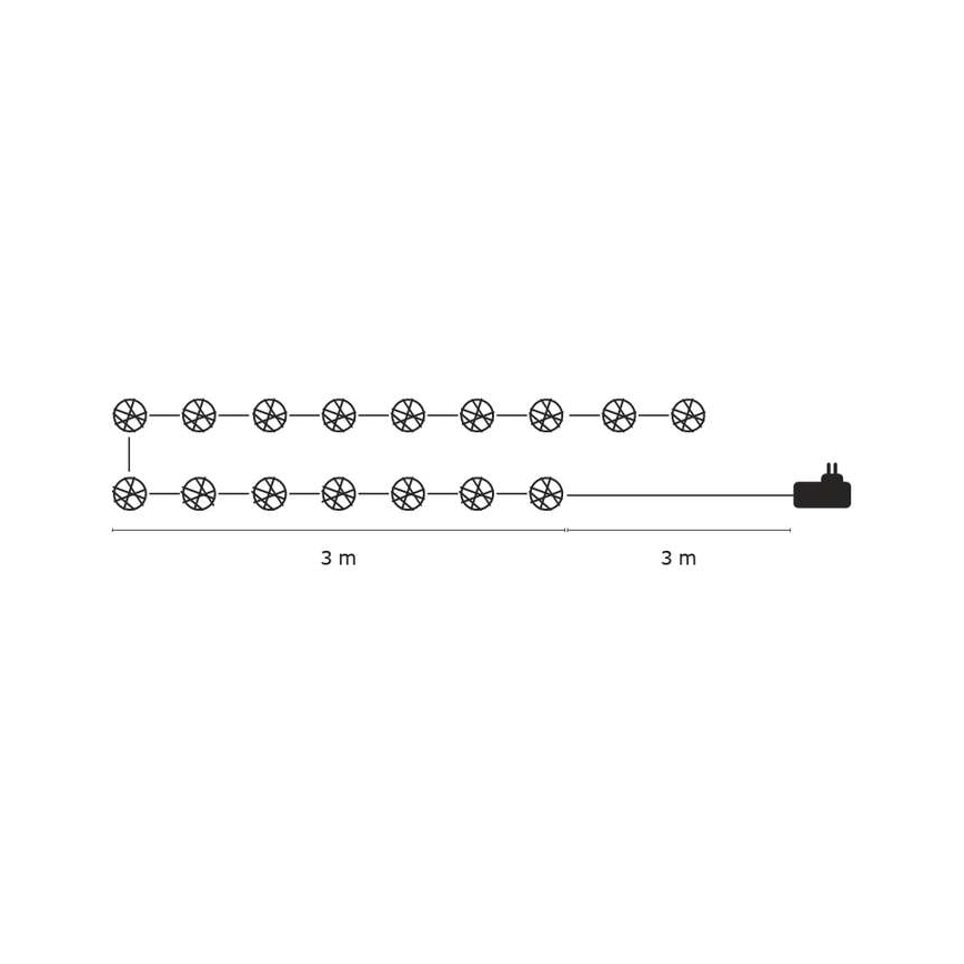 Božični okrasek notranji IP20 CHAIN 3m 16xLED/1,2W/230V
