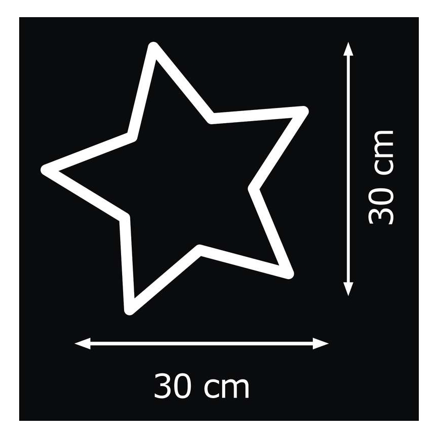 Božični okrasek notranji IP20 STAR 30xLED/3W/4,5V