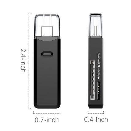 Bralnik kartic MicroSD SDXC MMC s konektorjem USB-C