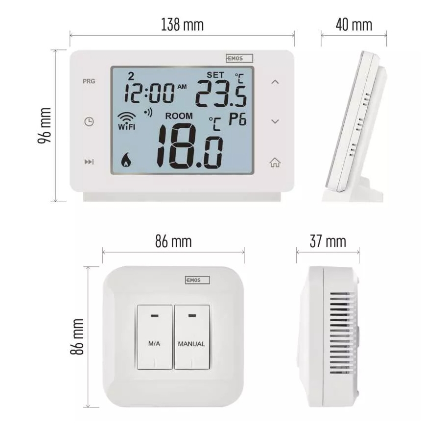 Brezžični digitalni termostat GoSmart 230V/16A Wi-FI Tuya