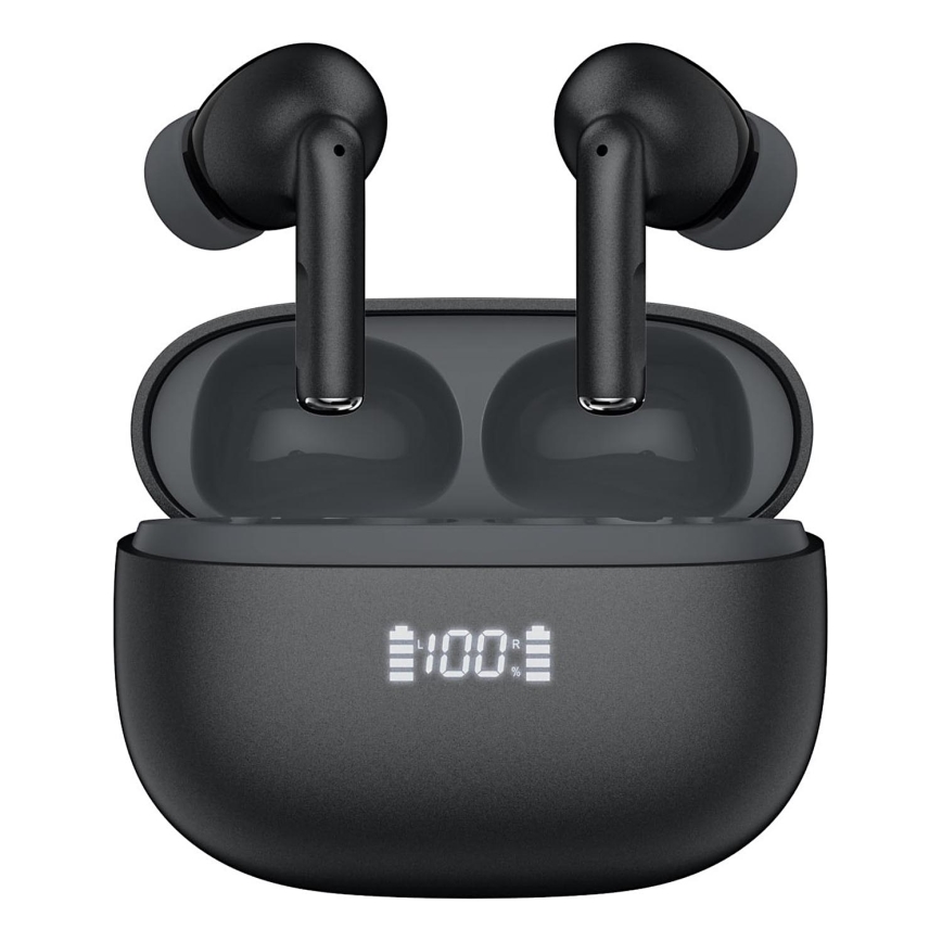 Brezžični earphones z ANC+ENC 300mAh črna