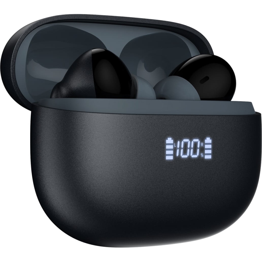 Brezžični earphones z ANC+ENC 300mAh črna