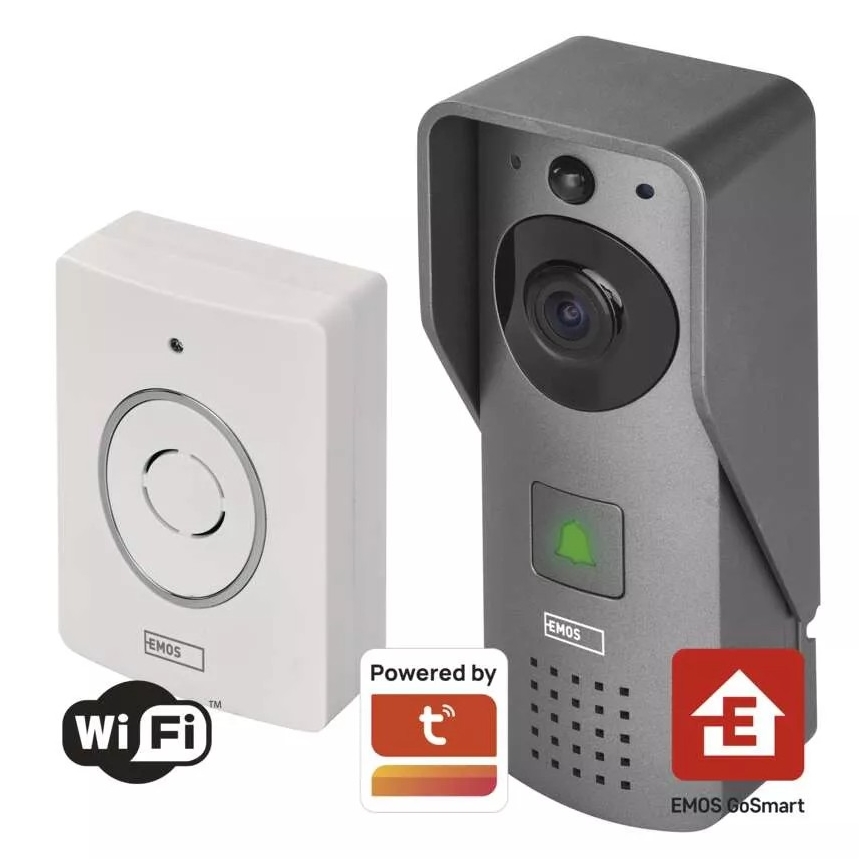 Brezžični video zvonec s senzorjem gibanja GoSmart 12V 3xAA IP44 Wi-Fi Tuya
