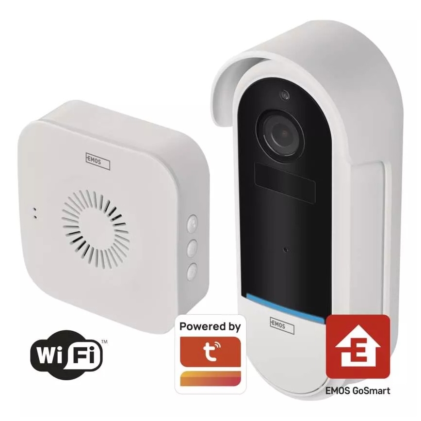 Brezžični video zvonec s senzorjem gibanja GoSmart 5V 3xAA IP65 Wi-Fi Tuya