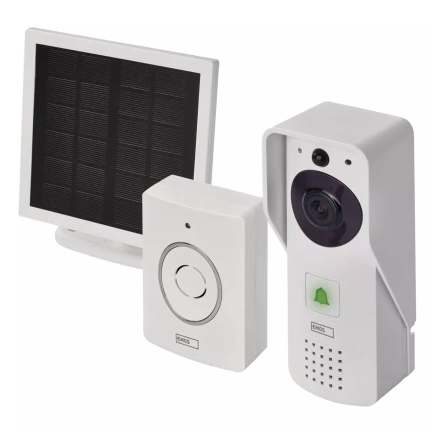 Brezžični video zvonec s solarnim panelom GoSmart 4400 mAh 3xAA IP44 Wi-Fi Tuya