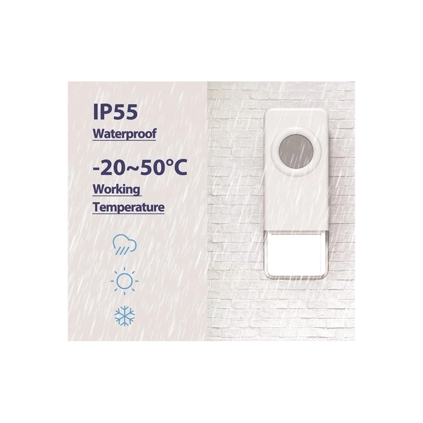 Brezžični zvonec 3xAAA IP55 črna