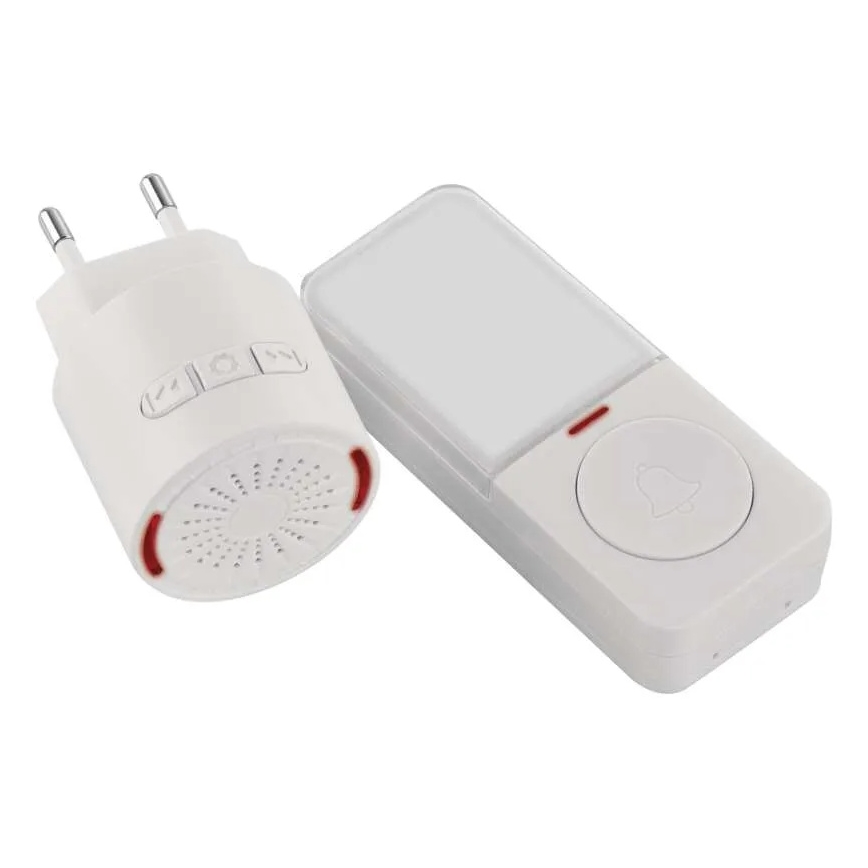 Brezžični zvonec za vtičnico 230V + 1xCR2032 bel