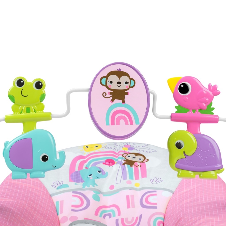 Bright Starts - Otroški vibrajoči ležalnik PINK PARADISE 1xLR14