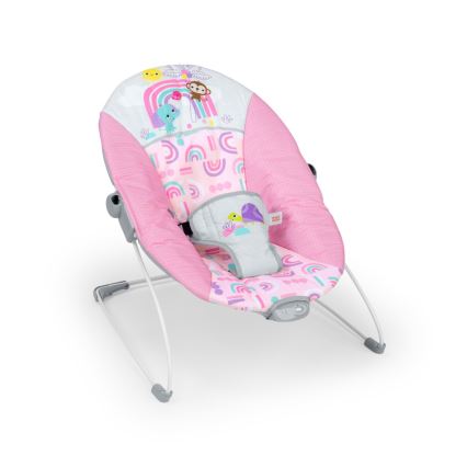 Bright Starts - Otroški vibrajoči ležalnik PINK PARADISE 1xLR14