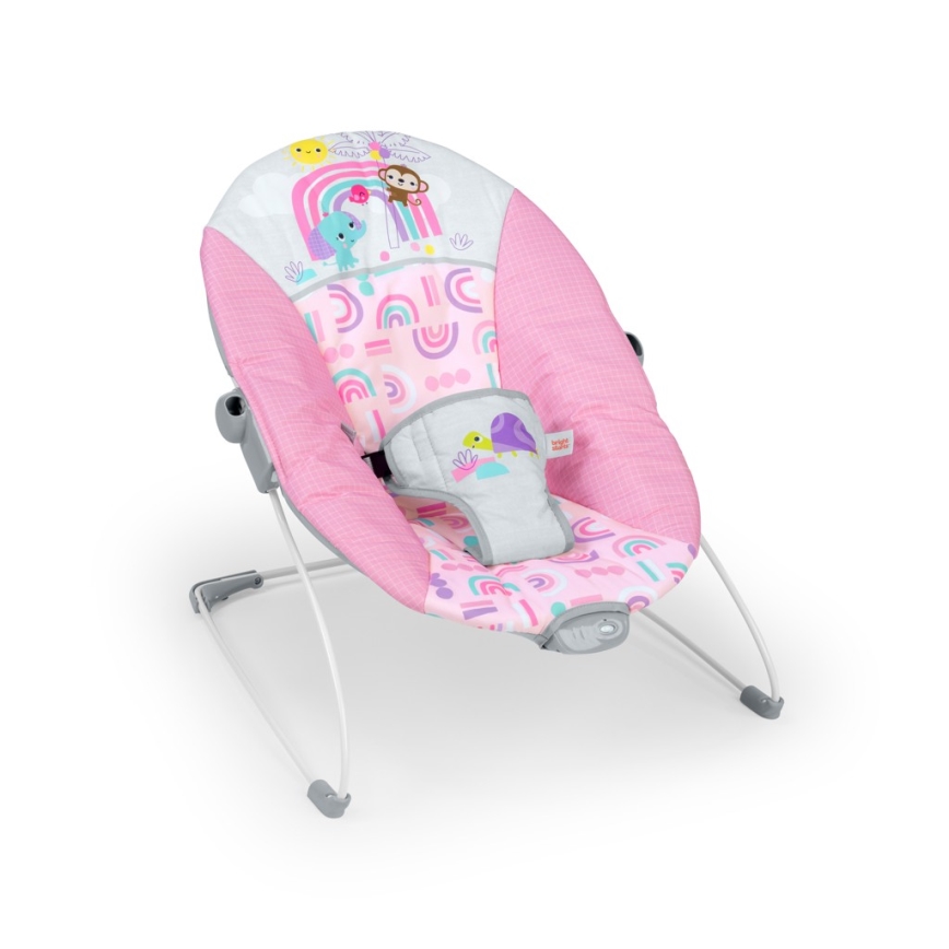 Bright Starts - Otroški vibrajoči ležalnik PINK PARADISE 1xLR14