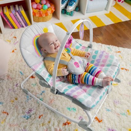 Bright Starts - Otroški vibrajoči ležalnik ROSY RAINBOW 1xLR14