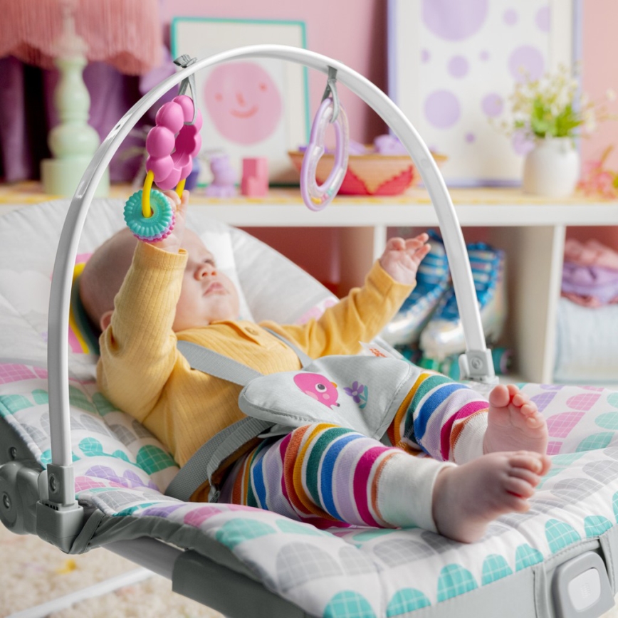 Bright Starts - Otroški vibrajoči ležalnik ROSY RAINBOW 1xLR14