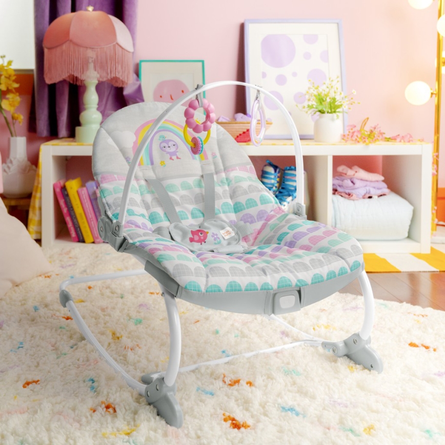 Bright Starts - Otroški vibrajoči ležalnik ROSY RAINBOW 1xLR14
