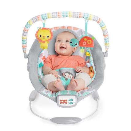 Bright Starts - Otroški vibrirajoči ležalnik z melodijo WHIMSICAL WILD 3xLR14