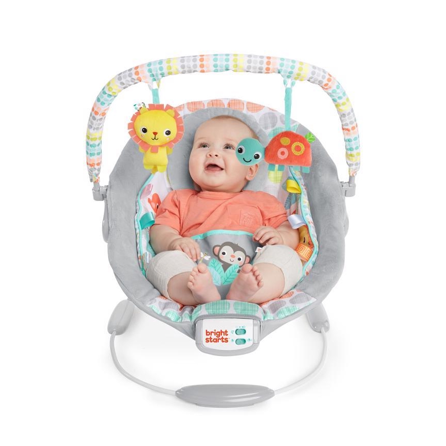 Bright Starts - Otroški vibrirajoči ležalnik z melodijo WHIMSICAL WILD 3xLR14