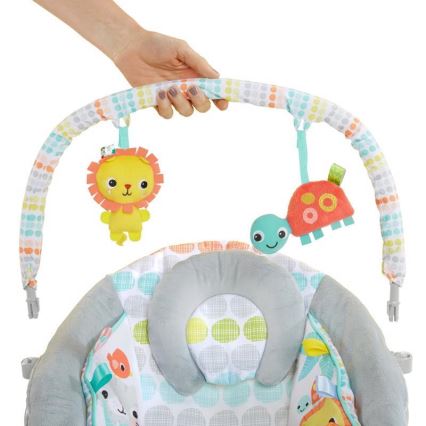 Bright Starts - Otroški vibrirajoči ležalnik z melodijo WHIMSICAL WILD 3xLR14