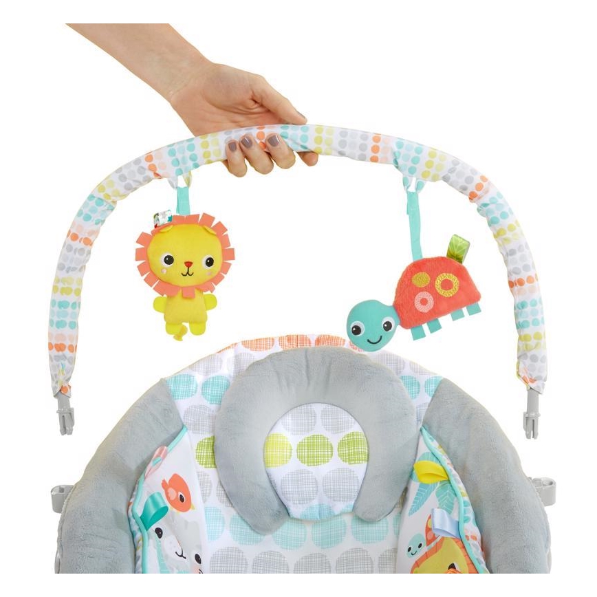 Bright Starts - Otroški vibrirajoči ležalnik z melodijo WHIMSICAL WILD 3xLR14