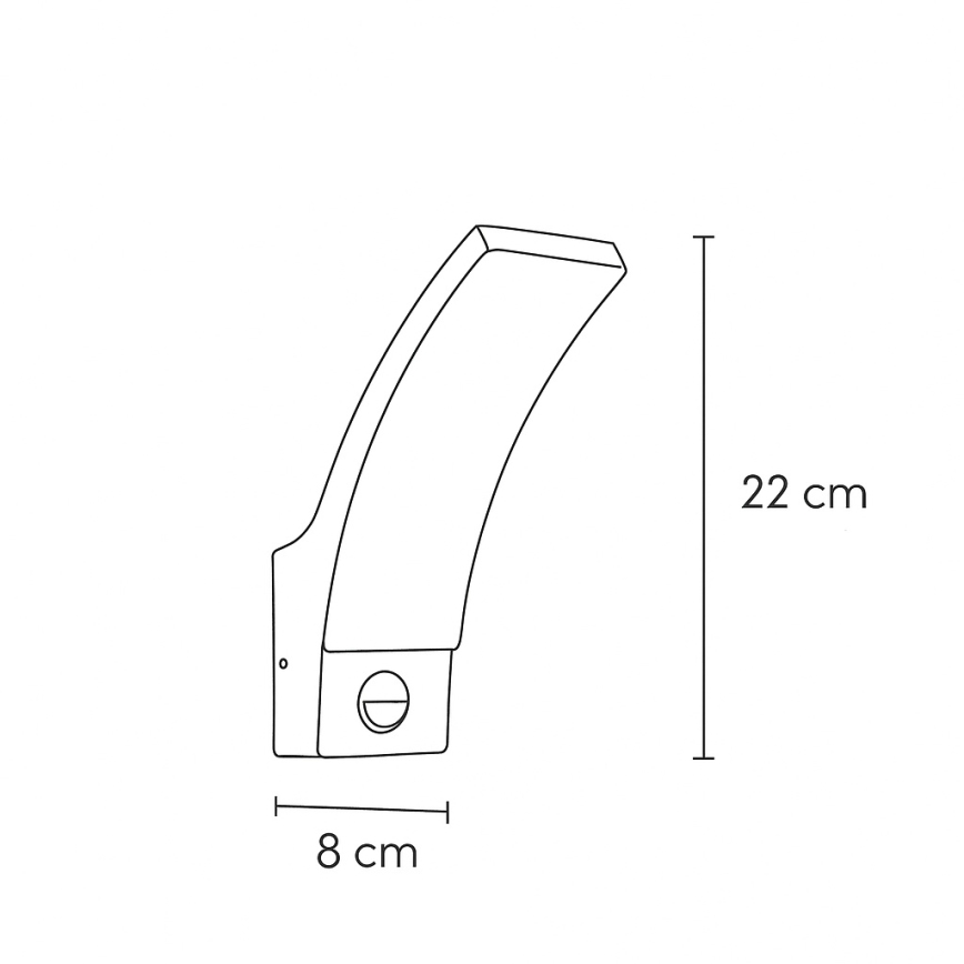 Brilagi - LED zunanja stenska svetilka s senzorjem ARCELO LED/9W/230V IP44