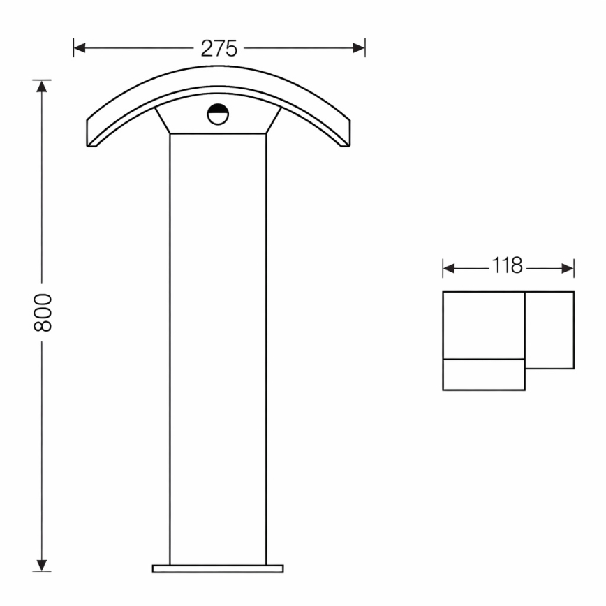 Brilagi - LED zunanja svetilka s senzorjem ARCELO LED/9W/230V 80 cm IP54
