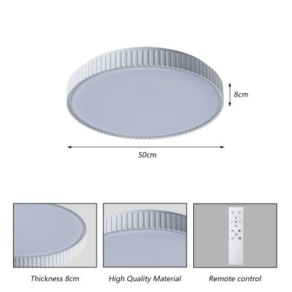 Brilagi - LED zatemnljivo stropno svetilo CORVO LED/72W/230V 3000-6000K belo premer 50 cm + daljinski upravljalnik