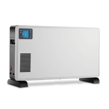 Brilagi - Električni konvekcijski grelec 1000/1300/2300W LCD/časovnik/TURBO/termostat bel + Daljinski upravljalnik