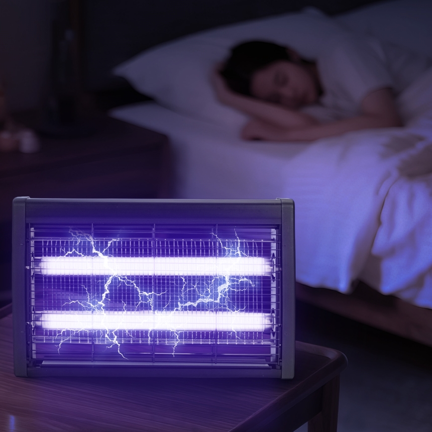 Brilagi - Električni lapač žuželk 2xUV/18W/230V 100 m2 črna