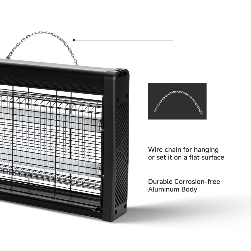 Brilagi - Električni lapač žuželk 2xUV/18W/230V 100 m2 črna