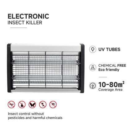 Brilagi - Električni lovilec žuželk 2xUV/15W/230V 80 m2