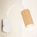 Brilagi - Fleksibilna stenska svetilka SELE 1xGU10/30W/230V bela/hrastov dekor