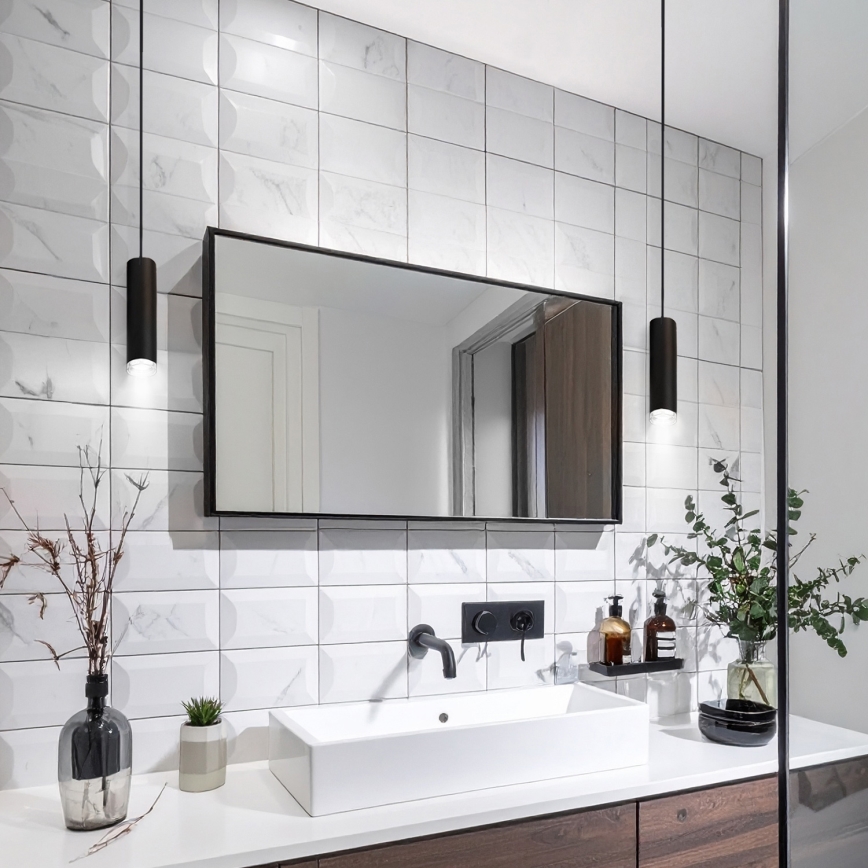 Brilagi - Kopalnica lestenec na vrvici SELE AQUA 1xGU10/30W/230V IP44 črna