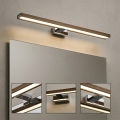 BRILAGI - Kopalniška osvetlitev za ogledalo WOODY MIRROR 3v1 LED/15W/230V 80 cm IP44 sijajni krom/hrast oreh