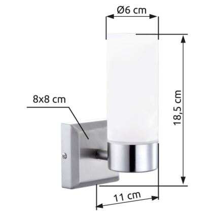 Brilagi - Kopalniška stenska svetilka RAY 1xE14/40W/230V IP44
