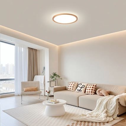 Brilagi - Kopalniška LED stropna svetilka ULTRA SLIM LED/18W/230V premer 30 cm rožnato zlato IP54