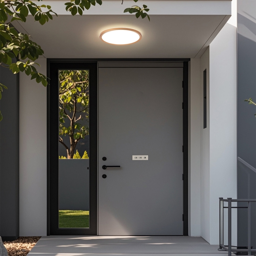 Brilagi - Kopalniška LED stropna svetilka ULTRA SLIM LED/18W/230V premer 30 cm rožnato zlato IP54