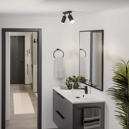 Brilagi - Kopalniški reflektor SELE 2xGU10/30W/230V IP44 črna