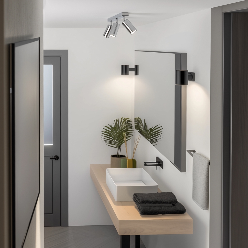 Brilagi - Kopalniški reflektor SELE 3xGU10/30W/230V IP44 sijajni krom