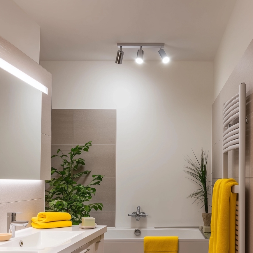 Brilagi - Kopalniški reflektor SELE 3xGU10/30W/230V IP44 sijajni krom