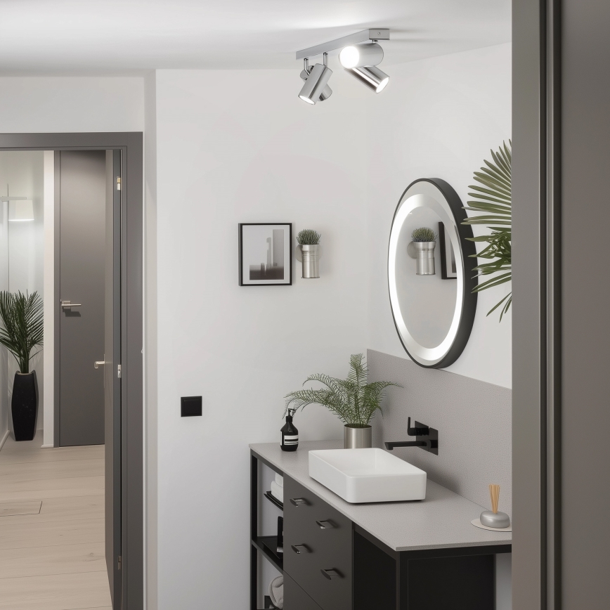 Brilagi - Kopalniški reflektor SELE 4xGU10/30W/230V IP44 sijajni krom