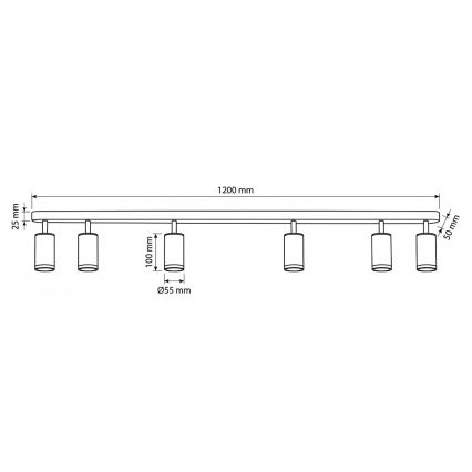 Brilagi - Kopalniški reflektor SELE 6xGU10/30W/230V IP44 črna