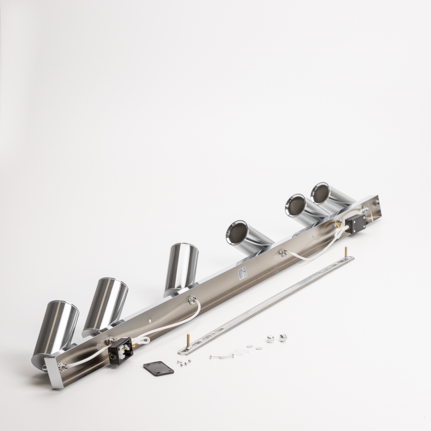 Brilagi - Kopalniški reflektor SELE 6xGU10/30W/230V IP44 sijajni krom