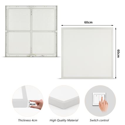 Brilagi - LED stropno svetilo za kopalnico FRAME LED/50W/230V 3000/4000/6000K 60x60 cm IP44 srebrna