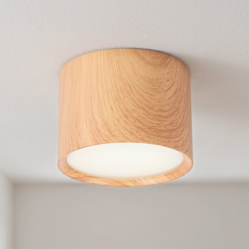BRILAGI - Kopalniško točkovno svetilo SMOOTH 1xGX53/15W/230V 60x82 mm dekor hrasta IP54